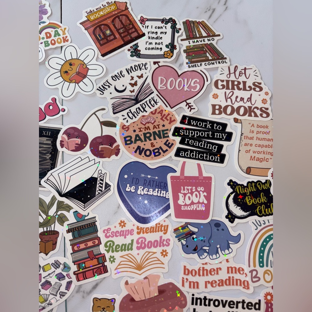 Colorful Book-Themed Sticker Set Bookish - Picture 3 of 8
